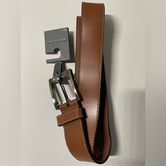 Van Heusen Mens Tan “Buff Split Leather” Belt, Size 34, NWT - Picture 8 of 8